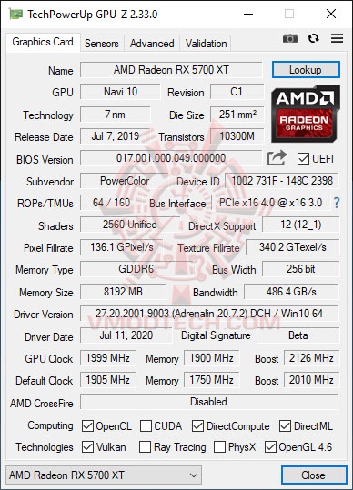 gpuoc PowerColor Red Devil Radeon™ RX 5700 XT 8GB GDDR6 Review