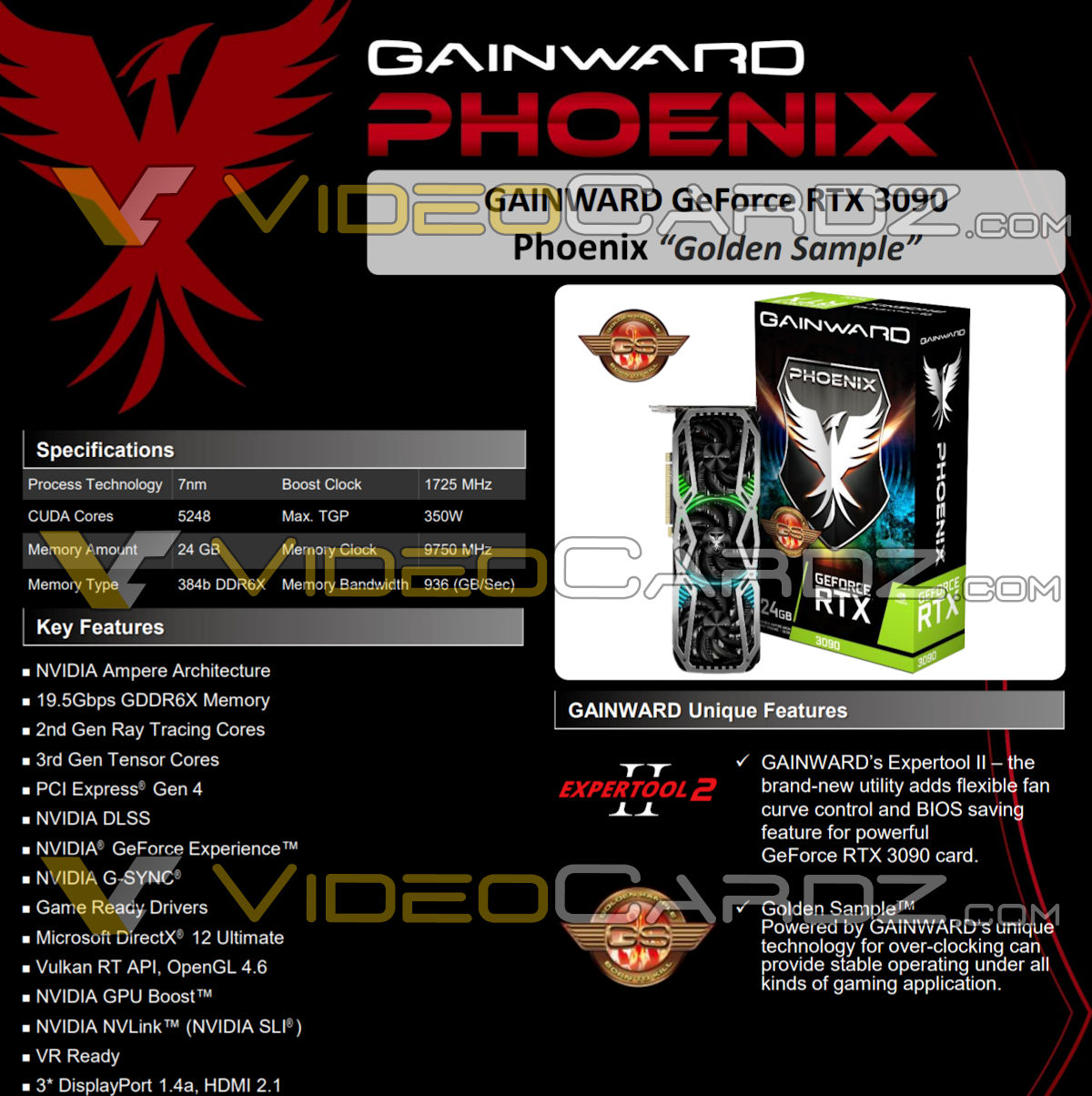 gainward rtx 3090 phoenix specs 1 หลุดภาพการ์ดจอในรุ่น GAINWARD GeForce RTX 3090 และ RTX 3080 Phoenix อย่างไม่เป็นทางการ