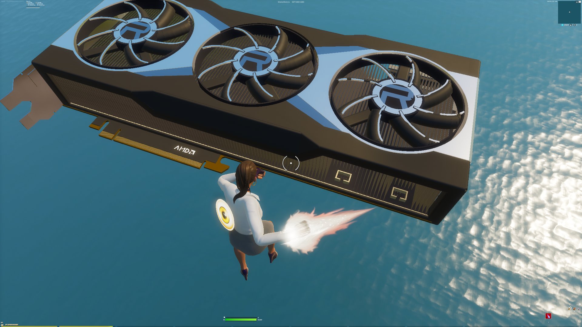 amd radeon rx 6000 big navi fortnite 3 AMD เผยโฉมการ์ดจอ AMD Radeon RX 6000ซีรี่ย์รุ่นใหม่ล่าสุดที่คาดว่าน่าจะเป็นรุ่น RX 6900XT หรือ Big Navi ในสถาปัตย์ RDNA2 ที่กำลังจะเปิดตัวในเร็วๆนี้ 