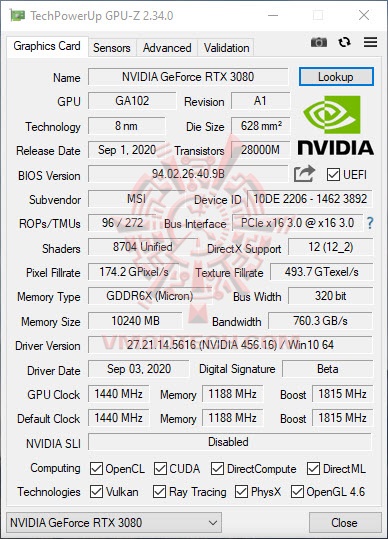 gpude gpude MSI GeForce RTX 3080 Gaming X Trio 10G Review