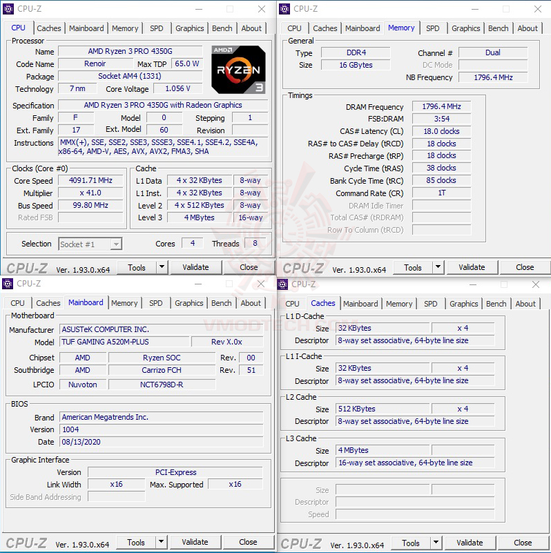 cpuid ASUS TUF GAMING A520M PLUS REVIEW