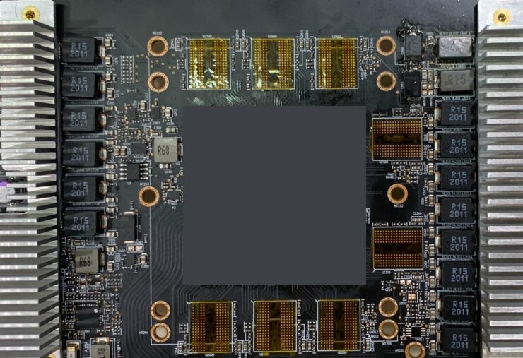 amd radeon rx 6000 graphics card based on big navi gpu navi 21 xt pcb 2 740x507 ภาพหลุด AMD Radeon RX 6000 หรือ “Big Navi GPU” ที่เผยให้เห็น PCB มีช่องต่อไฟเลี้ยง 8พิน 2ช่อง พร้อมบัสขนาด 256 bit Bus และพอร์ตเชื่อมต่อแบบ VirtualLink Port