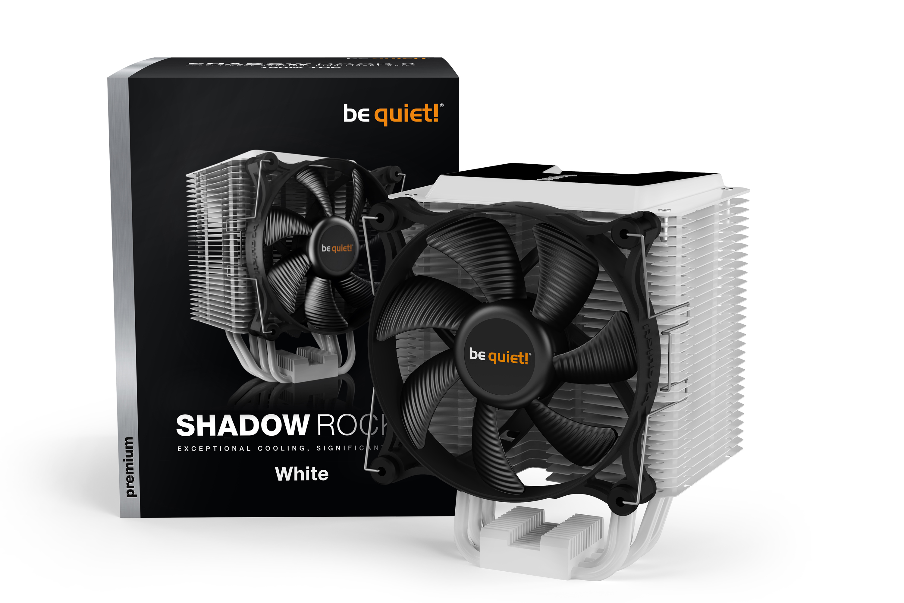 bk005 w h 6 Be Quiet เปิดตัว Shadow Rock 3 White: ตัวเลือกสีเพิ่มเติมสำหรับ CPU cooler ตัวทำความเย็นแบบ อสมมาตรที่เข้ากันได้สูงตอนนี้มีสีขาวแล้ว