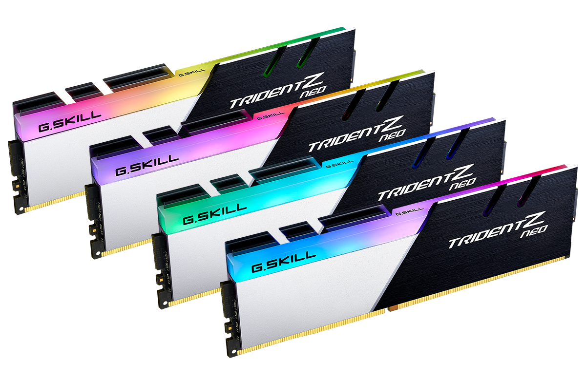 01 trident z neo main image G.SKILL เปิดตัวแรม G.SKILL Trident Z Neo DDR4 รุ่นใหม่ล่าสุดมีสเปกให้เลือก 3รุ่น DDR4 4000 CL16 2x16GB , DDR4 3800 CL14 16 16 36 32GB (16GBx2) และ DDR4 4000 CL18 22 22 42 64GB (32GBx2) ที่ออกมาสำหรับซีพียู AMD Ryzen 5000ซีรี่ย์ ZEN3 โดยเฉพาะ