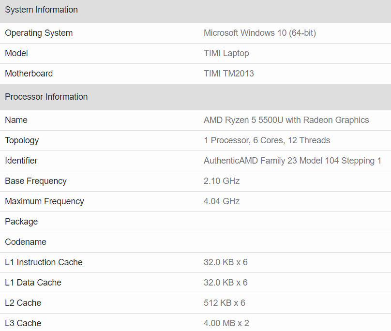 amd ryzen 5 5500u specifications พบข้อมูลซีพียู AMD Ryzen 7 5700U และ Ryzen 5 5500U ในโปรแกรม Geekbench
