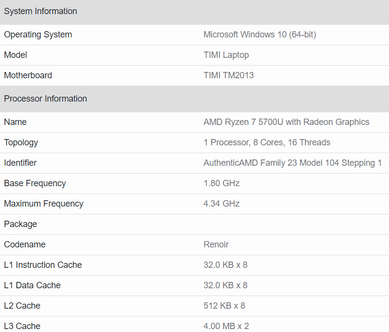 amd ryzen 7 5700u specifications พบข้อมูลซีพียู AMD Ryzen 7 5700U และ Ryzen 5 5500U ในโปรแกรม Geekbench