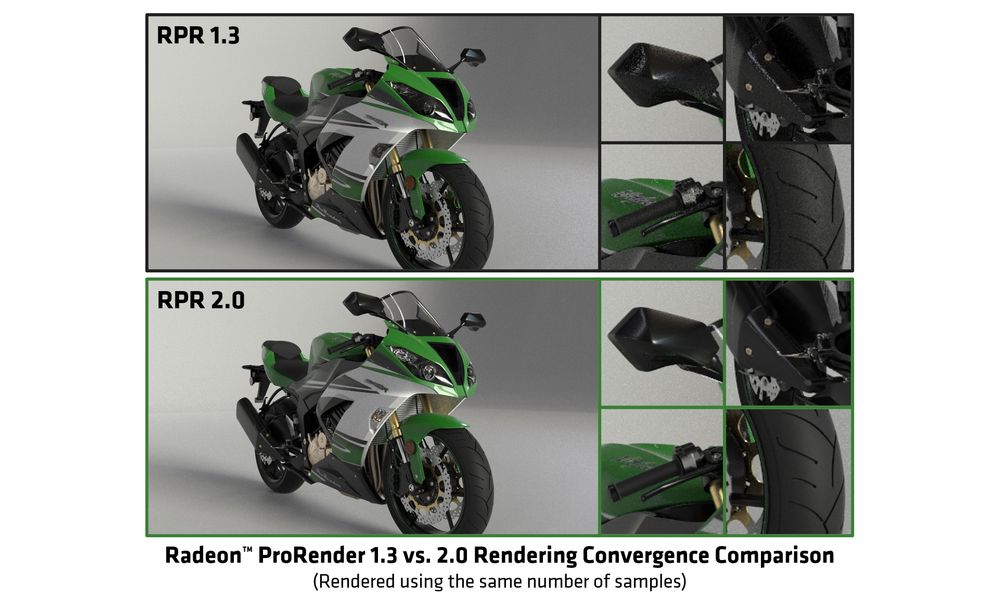 radeon prorender 20 rendering covergence comparison AMD เปิดเผยเทคโนโลยีใหม่ “Hangar 21” สาธิตเทคโนโลยีด้านการแสดงผลในอนาคตที่ขับเคลื่อนประสิทธิภาพด้วยสถาปัตยกรรม AMD RDNA2