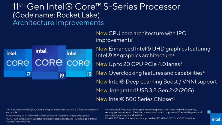 intel rocket lake s architecture information final 102820 page 002 740x416 Intel ประกาศยุติการผลิตซีพียู Intel 9th Gen ในรุ่นที่9 รวมไปถึงซีพียูรุ่นท็อปอย่าง Core i9 9900K ลือ!! คาดอาจเตรียมการเพื่อผลิตซีพียูรุ่นใหม่ Intel 11th Gen รุ่นที่ 11 ไว้รอปีหน้า