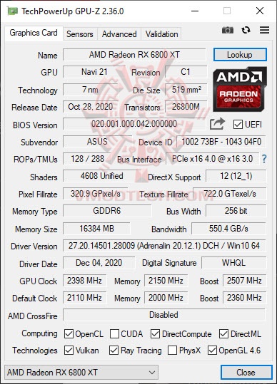 gpuoc ASUS ROG Strix LC Radeon™ RX 6800 XT Review