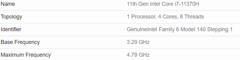 intel-tiger-lake-i7-11370h-768x194 intel tiger lake i7 11370h 768x194 พบข้อมูลซีพียู Intel Core i7 11370H รุ่นใหม่ล่าสุดในรหัส Tiger Lake ในแล็ปท็อปเกมส์มิ่ง ASUS ROG Zephyrus Duo 15 SE