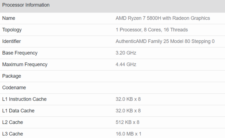 amd-ryzen-7-5800h-geekbench-specs-768x472 amd ryzen 7 5800h geekbench specs 768x472 หลุดผลทดสอบซีพียู AMD Ryzen 7 5800H ประสิทธิภาพแรงกว่าเดิม 15% เมื่อเทียบกับ Ryzen 7 4800H