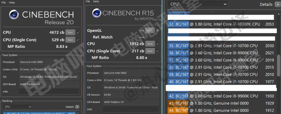 intel-core-i9-11900-cinebench intel core i9 11900 cinebench หลุดผลทดสอบซีพียู Intel Core i9 11900 ในรหัส Rocket Lake S รุ่นใหม่ล่าสุดทดสอบบนเมนบอร์ด B560 รุ่นใหม่ล่าสุด