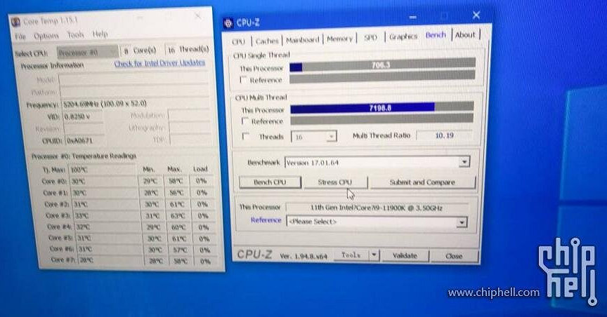 intel core i9 11900k cpuz 52 ghz หลุดผลทดสอบ Intel Core i9 11900K โอเวอร์คล๊อกที่ความเร็ว 5.2GHz ประสิทธิภาพ Single Threaded แรงทะลุ 700คะแนนในโปรแกรม CPU Z กันเลยทีเดียว 
