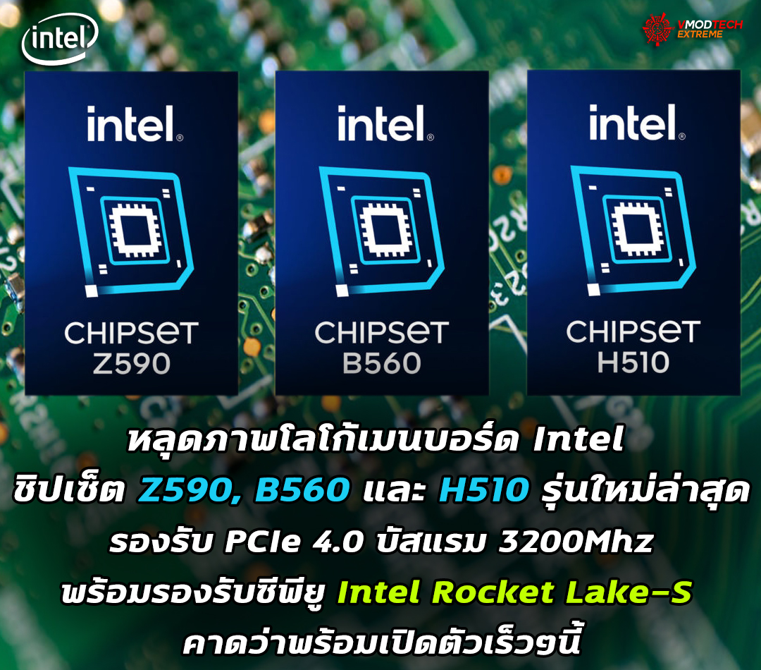 intel z590 b560 and h510 chipset หลุดภาพโลโก้เมนบอร์ด Intel ชิปเซ็ต Z590, B560 และ H510 รุ่นใหม่ล่าสุดที่คาดว่าพร้อมเปิดตัวเร็วๆนี้