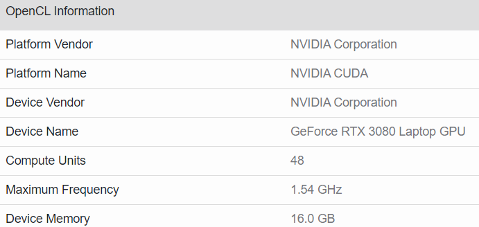 nvidia rtx 3080 mobile specifications หลุดสเปก NVIDIA GeForce RTX 3080 Mobile มีจำนวนคูด้าคอร์ 6144 CUDA cores แรม 16GB คาดประสิทธิภาพใกล้เคียง RTX 2080Ti รุ่นเดสก์ท็อป 
