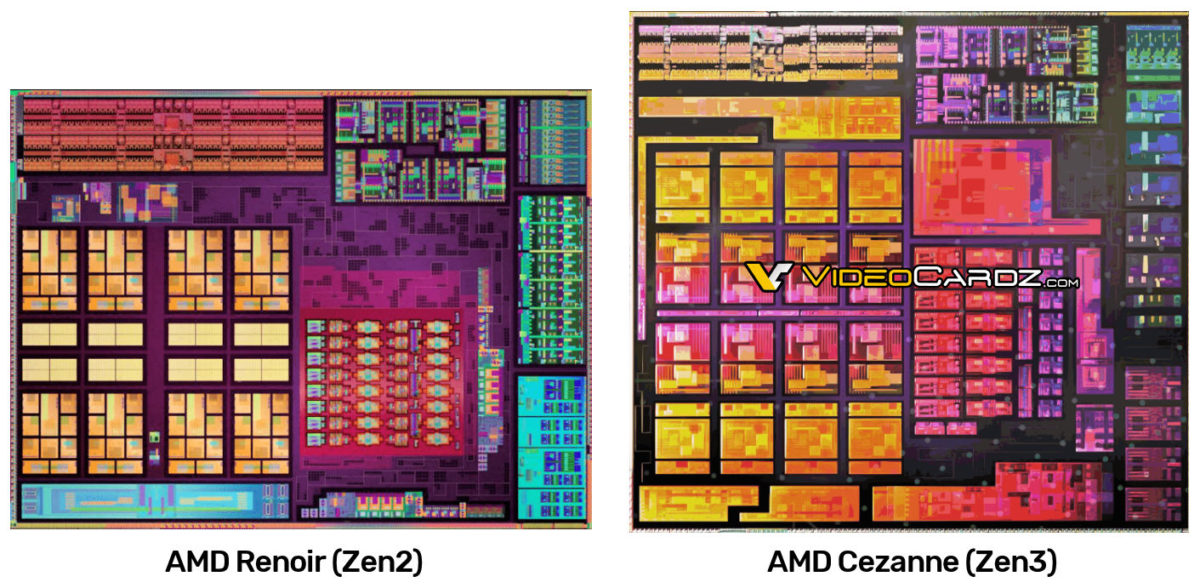 amd cezanne die photo videocardz 1200x588 หลุดรูป Die ซีพียู AMD Ryzen 5000 รหัส “Cezanne” ที่เป็น APU รุ่นใหม่ล่าสุด