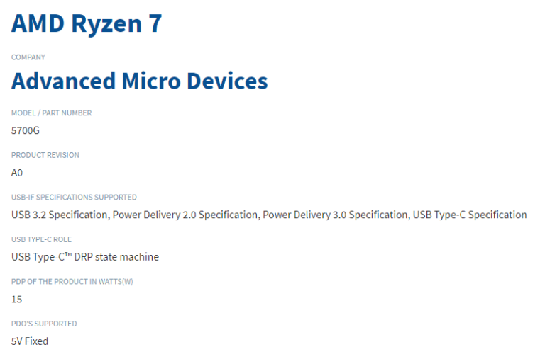 amd ryzen 7 5700g cpu 768x507 พบข้อมูลซีพียู AMD Ryzen 9 5980HX และ Ryzen 7 5700G ในฐานข้อมูลเว็บไซต์ USB IF  