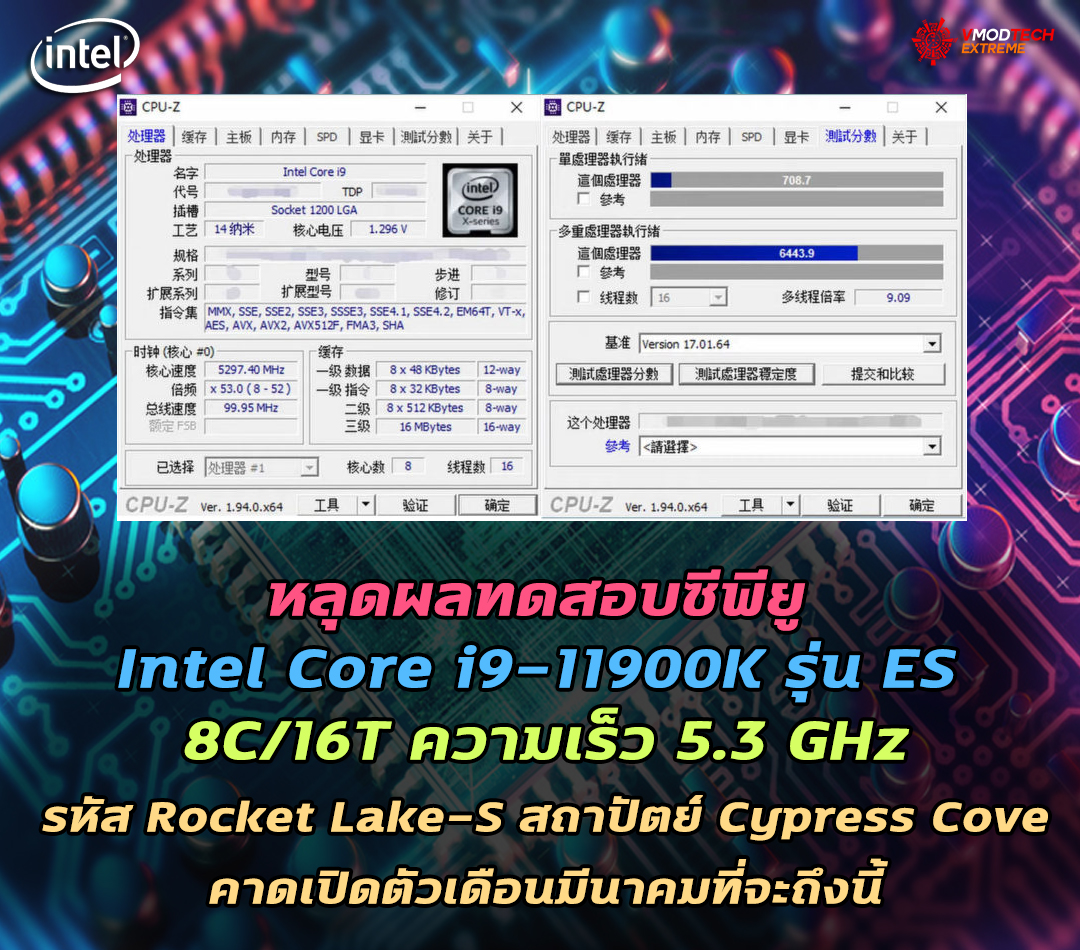 intel core i9 11900k es benchmark หลุดผลทดสอบซีพียู Intel Core i9 11900K รุ่น ES ความเร็ว 5.3 GHz อย่างไม่เป็นทางการ