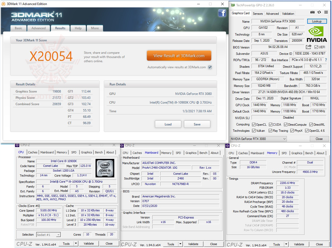 11x ASUS GeForce RTX 3080 10GB EKWB Review
