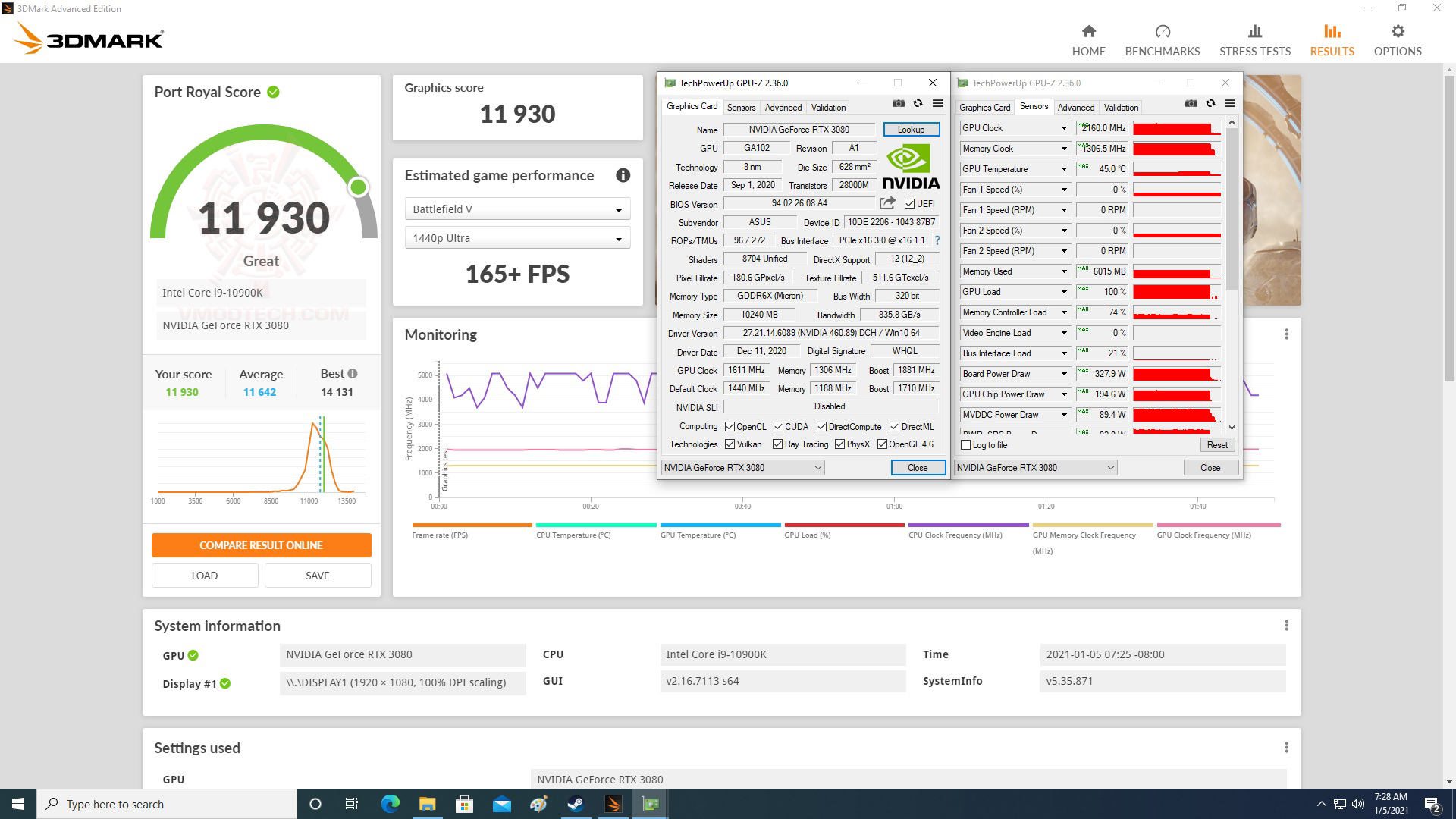 rt oc ASUS GeForce RTX 3080 10GB EKWB Review