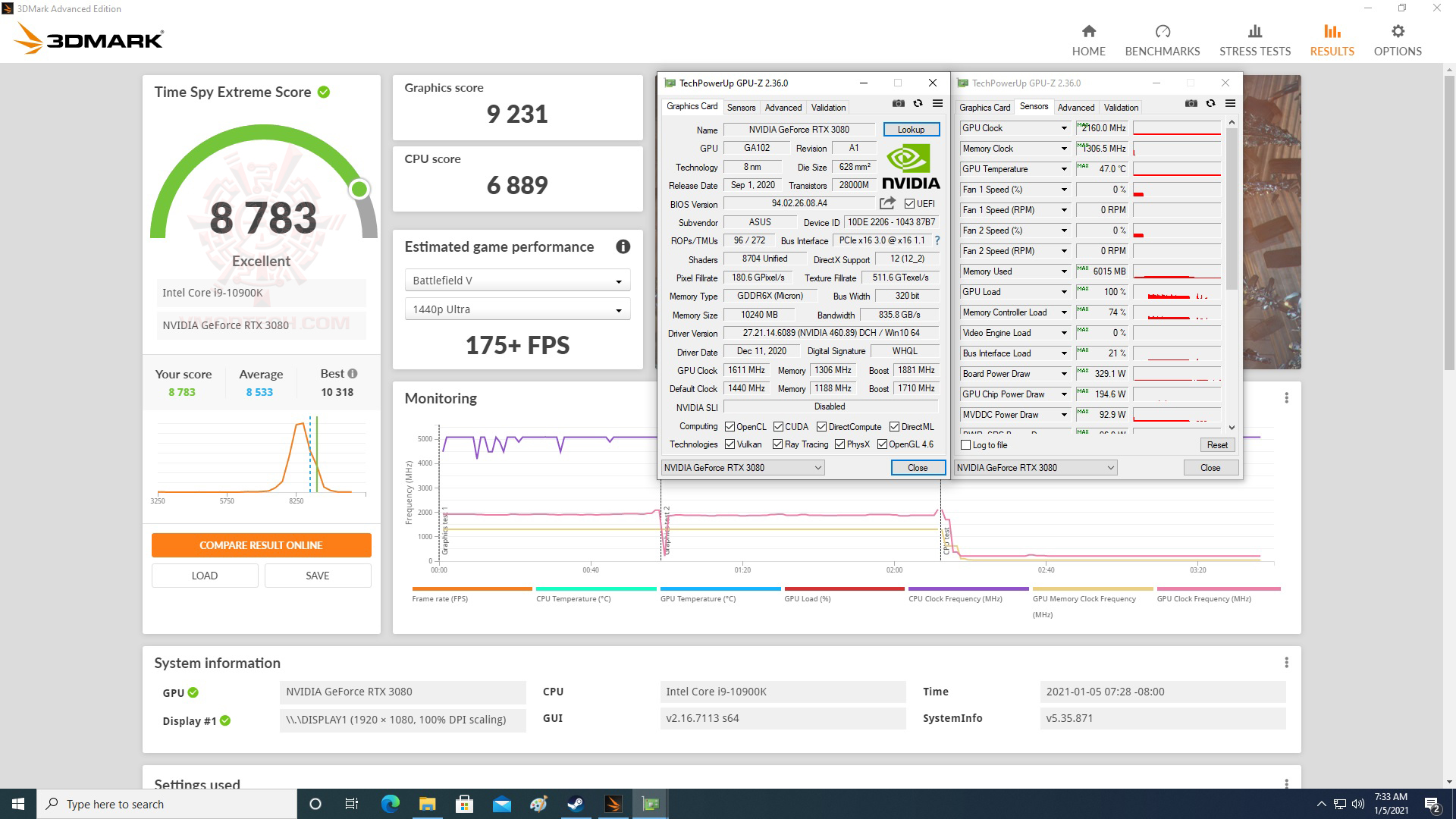 spy x oc ASUS GeForce RTX 3080 10GB EKWB Review