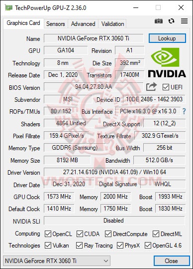 gpuoc1 MSI GeForce RTX 3060 Ti GAMING X TRIO Review