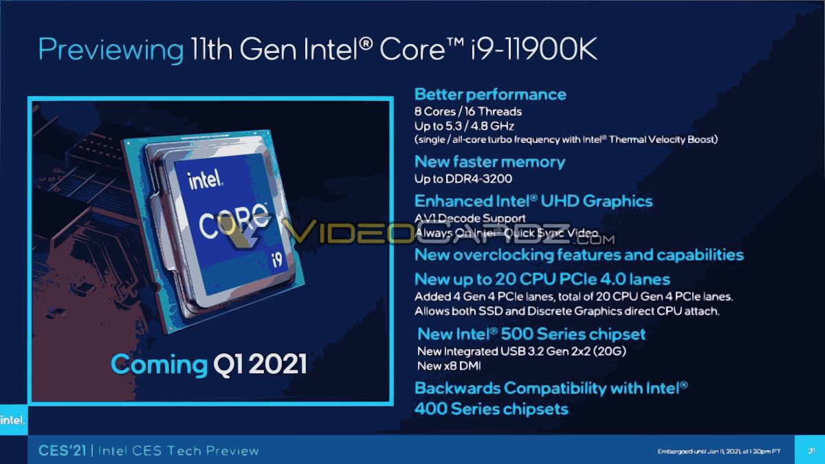 intel core i9 11900k vs ryzen 9 5900x 1 Intel เผยผลทดสอบซีพียู Intel Core i9 11900K รุ่นใหม่ล่าสุดกับประสิทธิภาพในการเล่นเกมส์แรงกว่า AMD Ryzen 9 5900X กันเลยทีเดียว