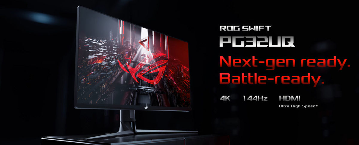 asus rog swift pg32uq 1 1 e1610486746152 1200x486 เอซุสเปิดตัว ASUS Rog Swift PG32UQ จอเกมส์มิ่ง 4K 144Hz มาพร้อม HDMI 2.1 เพื่อคอเกมส์มิ่งโดยเฉพาะ!!!