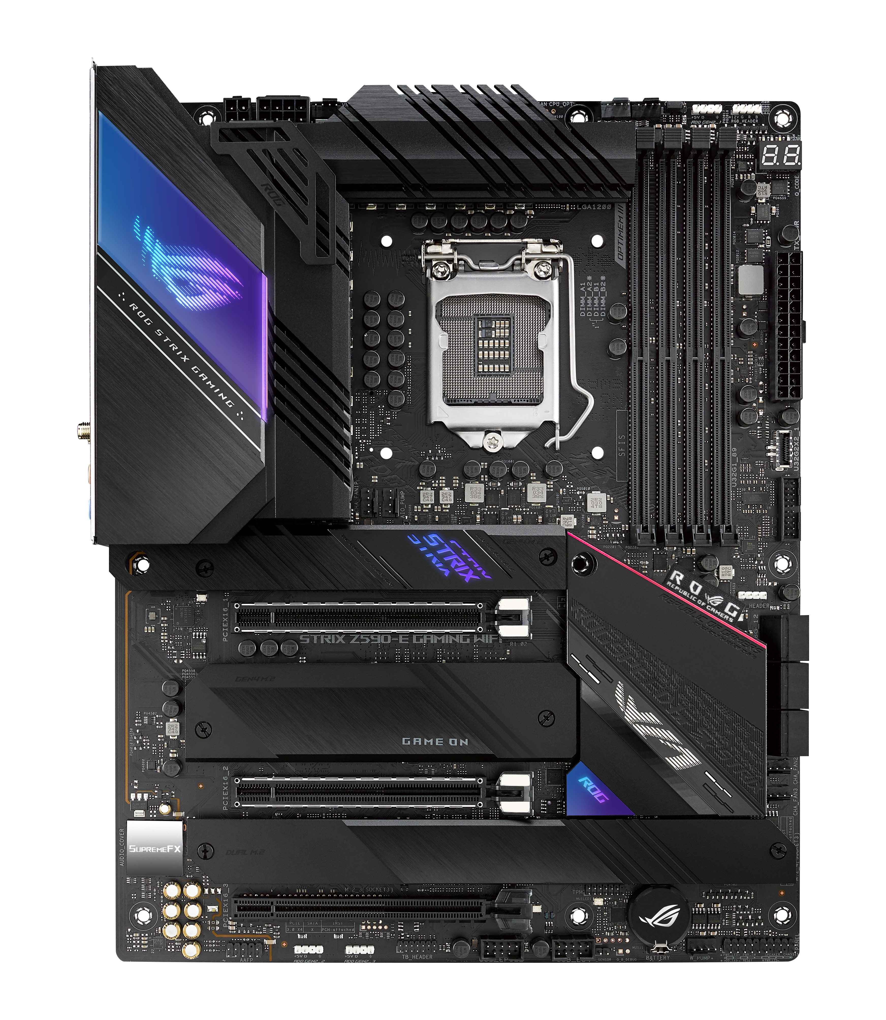 rog strix z590 e gaming 01 ASUS เปิดตัวเมนบอร์ดซีรีส์ Z590 ในงาน CES 2021 เมนบอร์ดที่มาพร้อมกับประสิทธิภาพที่ล้นเหลือ และถูกเพิ่มเติมเทคโนโลยีใหม่ๆ เพื่อให้ได้ใช้งานเต็มความสามารถกับซีพียู Intel 11th Gen