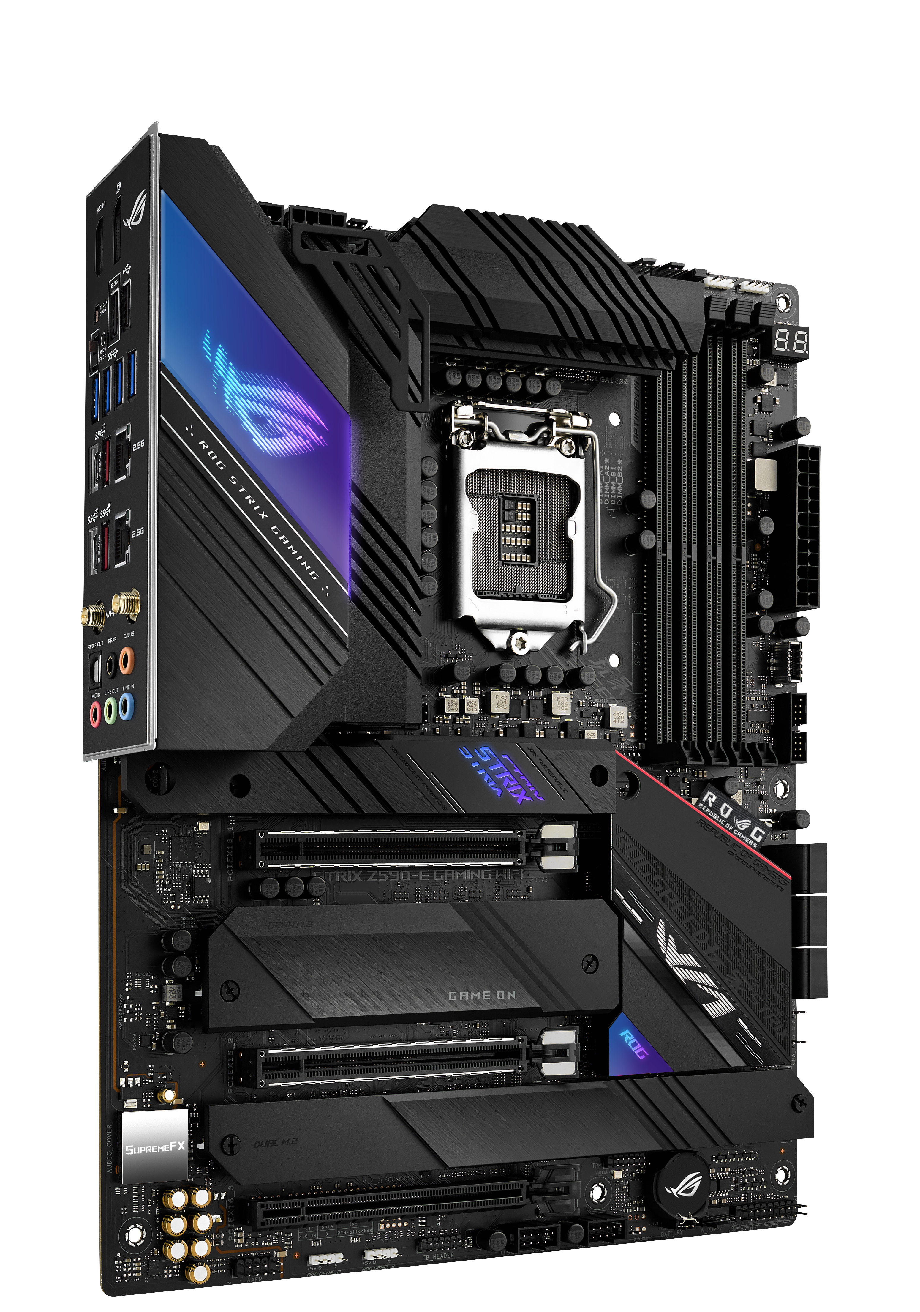 rog strix z590 e gaming 03 ASUS เปิดตัวเมนบอร์ดซีรีส์ Z590 ในงาน CES 2021 เมนบอร์ดที่มาพร้อมกับประสิทธิภาพที่ล้นเหลือ และถูกเพิ่มเติมเทคโนโลยีใหม่ๆ เพื่อให้ได้ใช้งานเต็มความสามารถกับซีพียู Intel 11th Gen