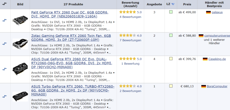 geizhals-rtx-2060-768x367 geizhals rtx 2060 768x367 ลือ!! Nvidia อาจนำการ์ดจอ NVIDIA GeForce RTX 2060 รุ่นธรรมดาและรุ่น Super ออกมาเปิดตัวและวางขายใหม่