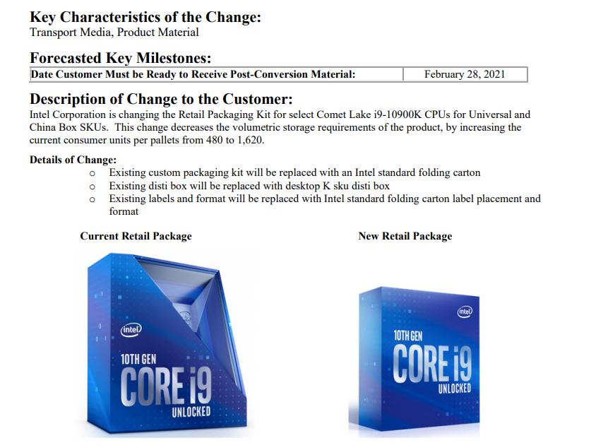 intel-i9-10900k-packaging-change intel i9 10900k packaging change Intel เปลี่ยนกล่องจำหน่ายซีพียู Intel Core i9 10900K แบบใหม่ที่คล้ายกับรุ่น Core i7 และ Core i5