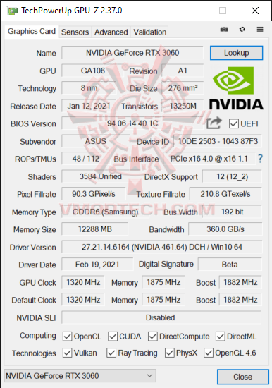 gpude ASUS ROG Strix GeForce RTX 3060 OC Edition 12GB GDDR6 Review
