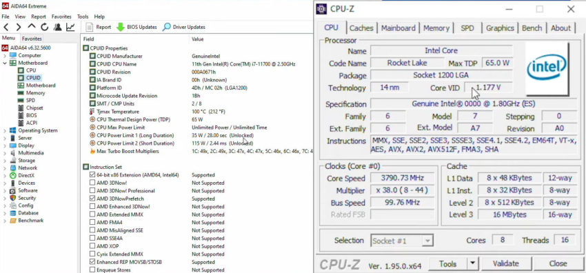 intel core i7 11700 specifications 850x396 หลุดผลทดสอบซีพียู Intel Core i7 11700 รุ่น non K รหัส “Rocket Lake S” อย่างไม่เป็นทางการ
