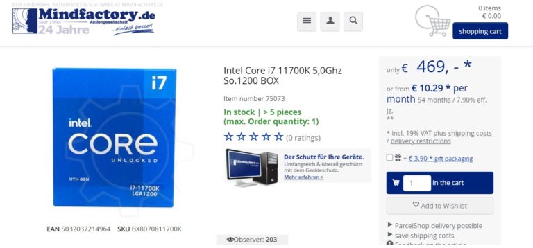 intel-core-i7-11700k-1-768x358 intel core i7 11700k 1 768x358 หลุดราคาวางจำหน่ายซีพียู Intel Core i7 11700K รุ่นใหม่ล่าสุดที่ประเทศเยอรมนี 469ยูโร