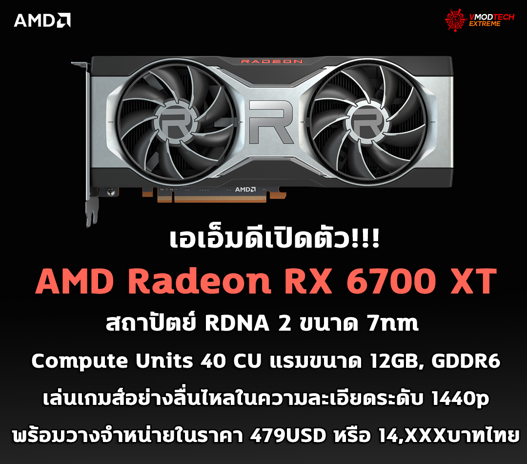 amd radeon rx 6700 xt rdna2 AMD เปิดตัวกราฟิกการ์ดใหม่ AMD Radeon RX 6700 XT มอบประสบการณ์การเล่นเกมที่ยอดเยี่ยมในความละเอียดระดับ 1440p