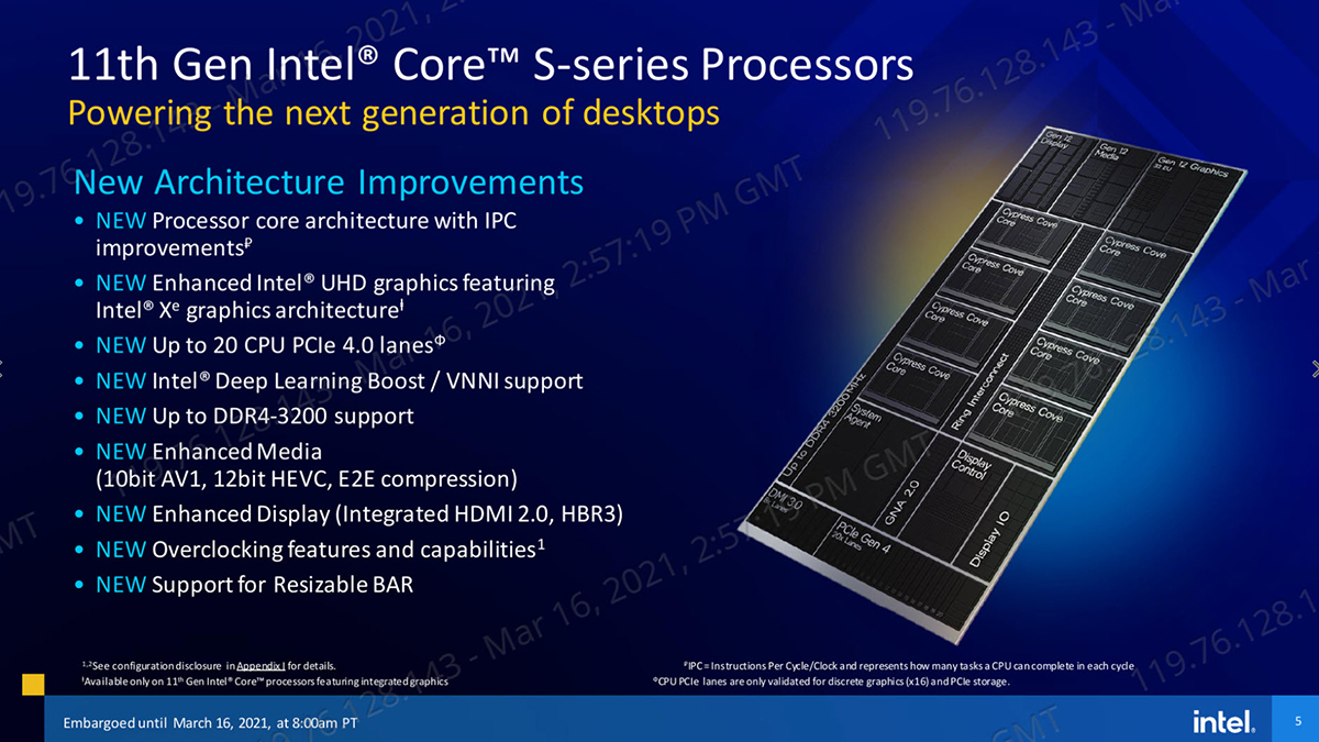 2021 03 16 21 57 48 INTEL เปิดตัวซีพียู Intel 11th Gen รุ่นที่ 11 ใหม่ล่าสุดในรหัส Rocket Lake สถาปัตย์ Cypress Cove Core รุ่นใหม่ล่าสุดมากถึง 30รุ่น พร้อมเปิดให้ Pre Oder ได้แล้วและได้ของประมาณต้นเดือนหน้า