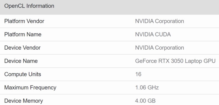 nvidia geforce rtx 3050 laptop gpu 768x3681 พบข้อมูลการ์ดจอ NVIDIA GeForce RTX 3050 รุ่นแล็ปท็อปมีจำนวนคูด้าคอร์มากถึง 2048 CUDA Cores กันเลยทีเดียว