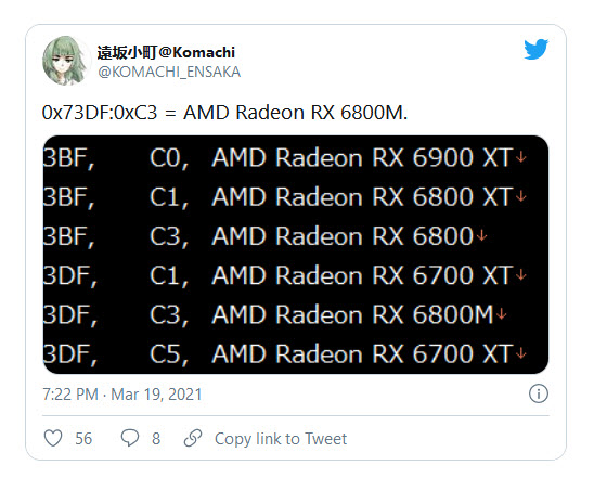 2021 03 20 12 31 37 AMD อาจจะกลับมาใช้การ์ดจอ AMD Radeon RX 6800M ในแล็ปท็อประดับ Hi End เกมส์มิ่งอีกครั้งด้วยชิป Navi 22 รุ่นใหม่ล่าสุด 