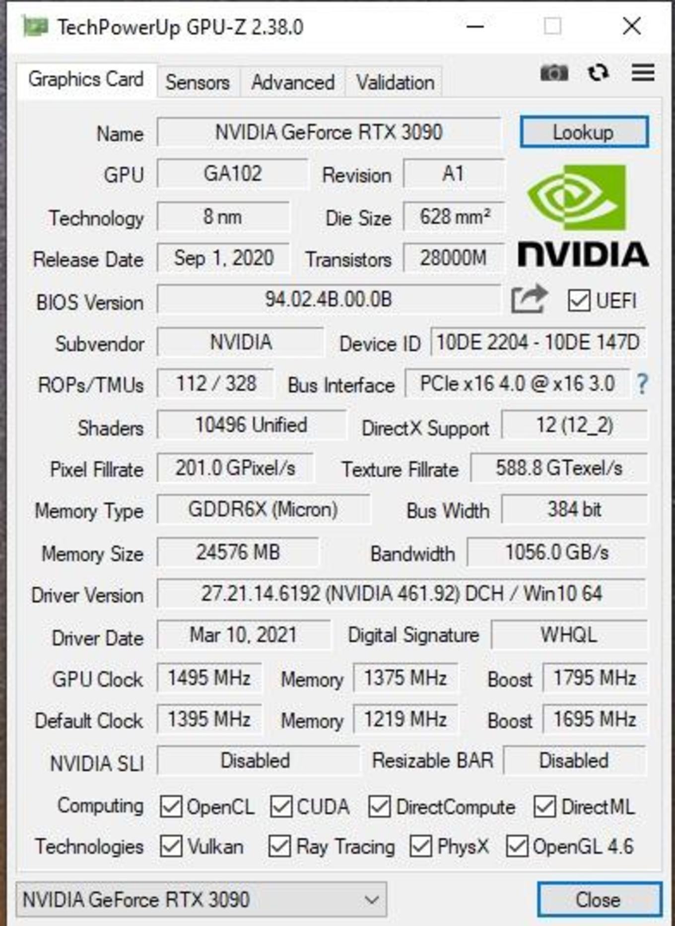 nvidia ga102 250 gpuz พบชิปการ์ดจอ Nvidia GeForce RTX 3080 Ti รหัส GA102 250 ถูกเปลี่ยนรหัสเป็น GA102 300 เพื่อมาใช้งานกับการ์ดจอ RTX 3090 