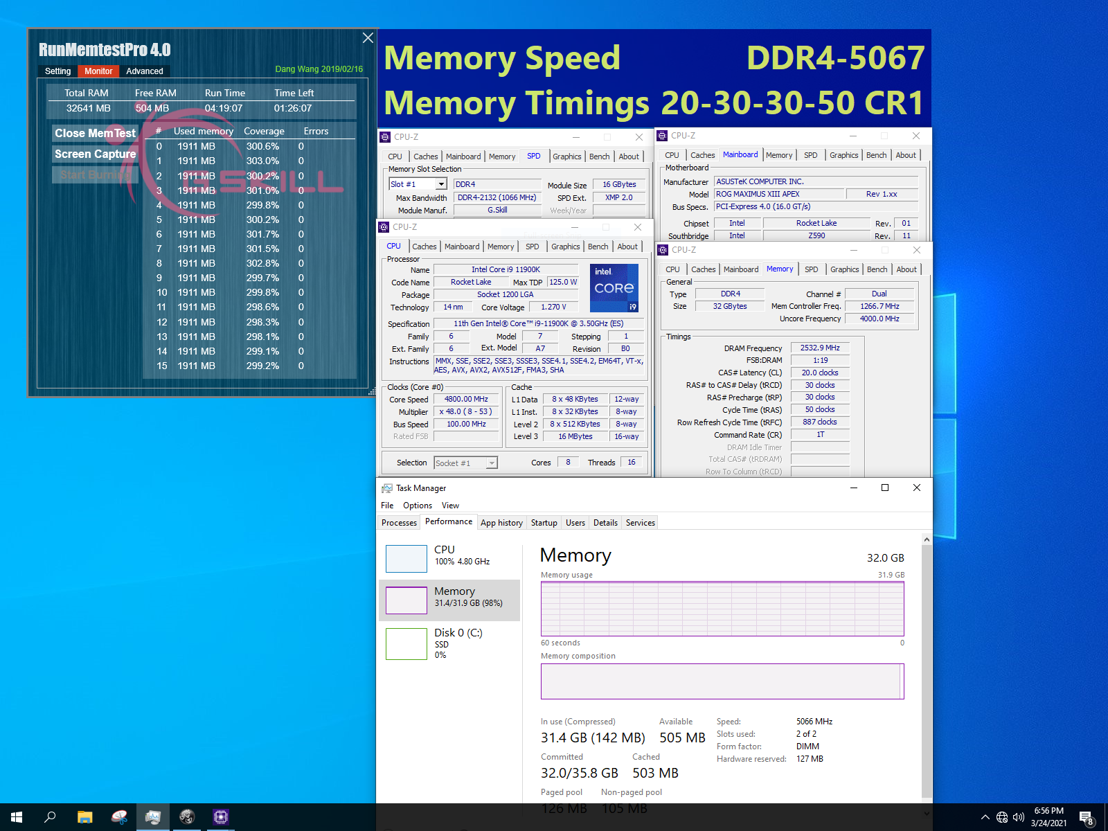 04 ddr4 5066 c20 16gbx2 G.SKILL ประกาศเปิดตัวแรม G.SKILL Trident Z Royal , Trident Z RGB และ Ripjaws V ซีรี่ย์พร้อมบัสแรมสูงสุดถึง DDR4 5333 ใช้งานกับเมนบอร์ด Intel Z590 โดยเฉพาะ!!!
