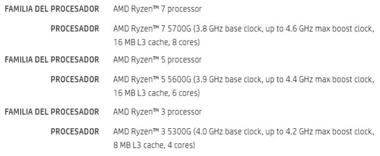 amd-ryzen-5000g-specifications-768x315 amd ryzen 5000g specifications 768x315 พบข้อมูลซีพียู AMD Ryzen 5000G APU ซีรี่ย์ 3รุ่น AMD Ryzen 5700G , 5600G , 5300G ในรหัส Cezanne รุ่นใหม่ล่าสุด