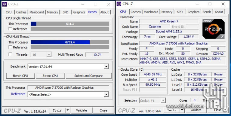 amd ryzen 7 5700g cpuz 768x386 หลุดผลทดสอบซีพียู AMD Ryzen 7 5700G รุ่นใหม่ล่าสุดที่ยังไม่เปิดตัวอย่างเป็นทางการ