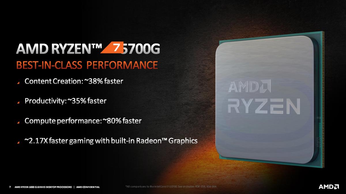amd ryzen 5000g series 7 AMD เปิดตัวซีพียู AMD Ryzen 5000G รหัส “Cezanne” มาพร้อมกราฟฟิกในตัวแรงขึ้น 35% เมื่อเทียบกับคู่แข่ง 
