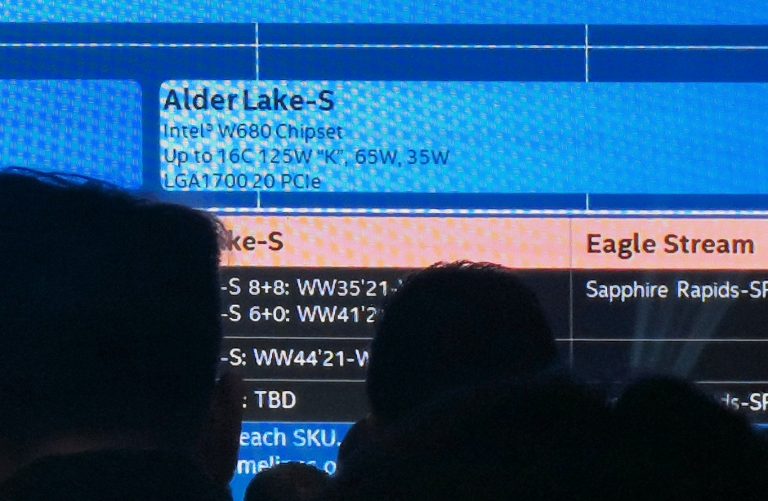 intel alder lake s xeon 768x501 หลุดข้อมูลซีพียู Intel Alder Lake S รุ่นที่12 มาพร้อมเมนบอร์ด W680 รุ่น Workstation คาดเปิดตัวปลายปีนี้ 