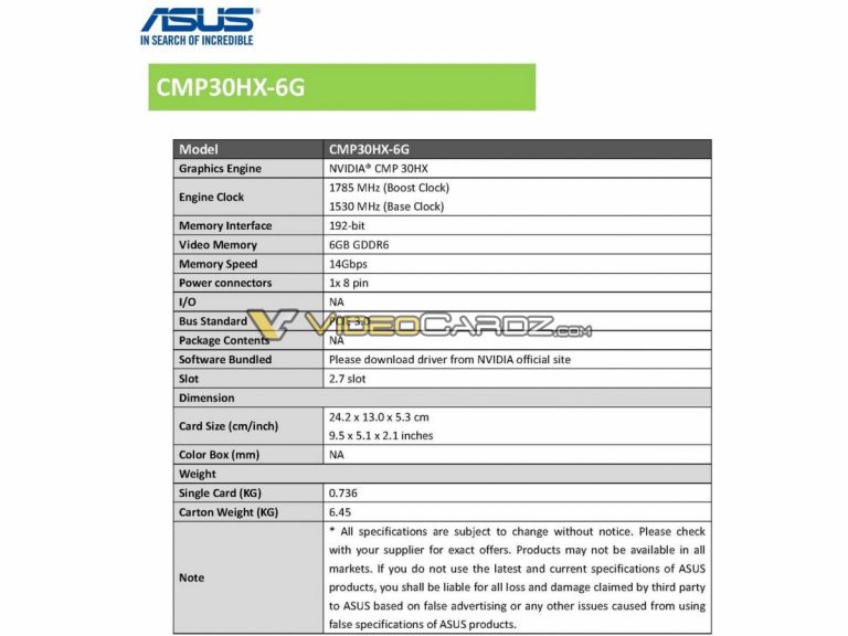 asus-cmp-30hx-5-768x576 asus cmp 30hx 5 768x576 สายเหมืองถูกใจสิ่งนี้!! เอซุสเตรียมเปิดตัวการ์ดจอ ASUS CMP 30HX รุ่นใหม่ออกแบบมาเพื่อขุดเหมืองโดยเฉพาะในเดือนพฤษภาคมที่จะถึงนี้