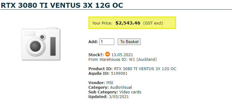 msi rtx3080 ti ventus 3x ยังไม่เปิดตัวแต่มีขายแล้ว!! การ์ดจอ NVIDIA GeForce RTX 3080 Ti รุ่นใหม่ล่าสุดวางจำหน่ายออนไลน์อยู่ที่ราคา 1338   2257 USD 