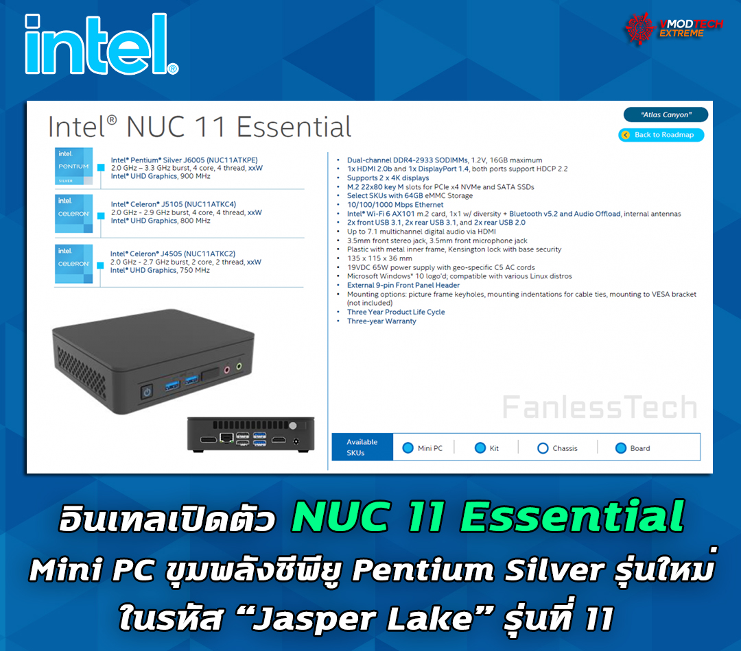 intel-nuc-11-essential intel nuc 11 essential อินเทลเปิดตัว NUC 11 Essential มาพร้อมซีพียู Pentium Silver รุ่นใหม่ล่าสุด