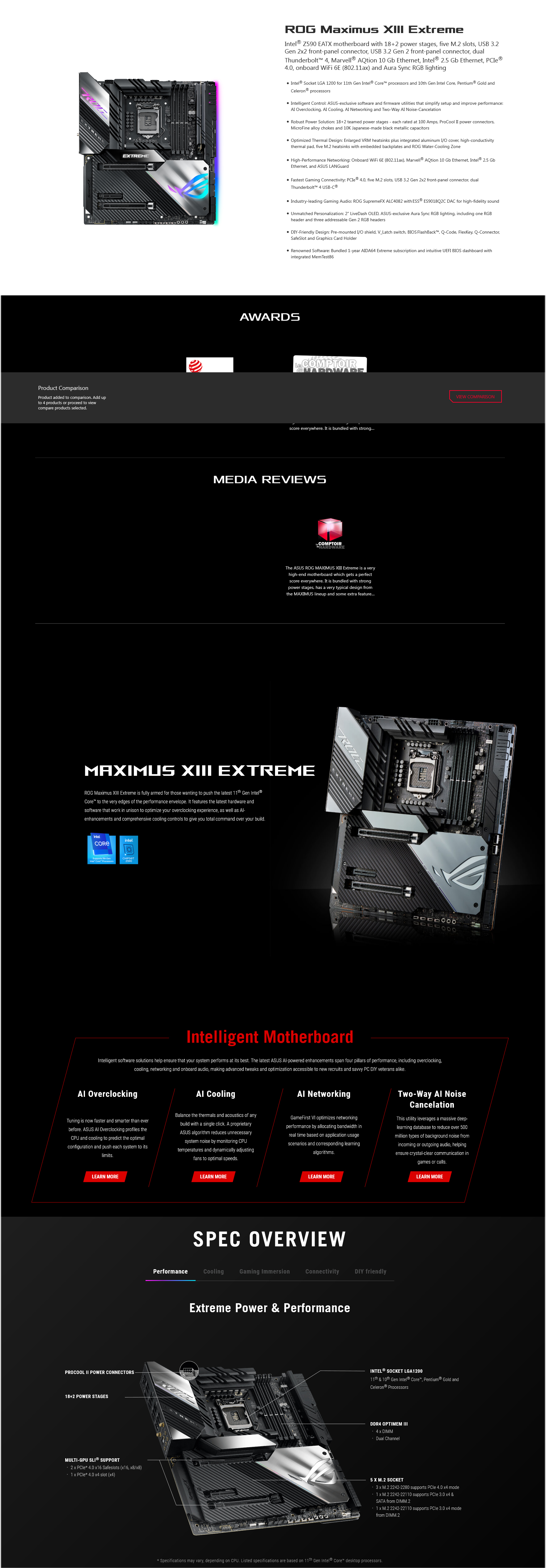 spec ASUS ROG MAXIMUS XIII EXTREME REVIEW