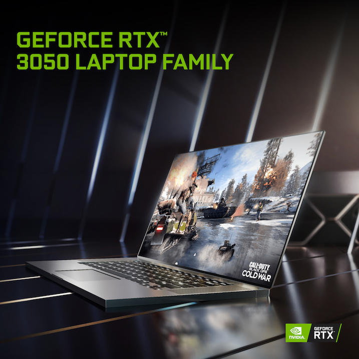 nvidia geforce rtx 3050 lt Nvidia ประกาศเปิดตัวการ์ดจอ GeForce RTX 3050Ti และ RTX 3050 รุ่นใหม่ล่าสุดในรุ่นแล็ปท็อปอย่างเป็นทางการ พร้อมราคาวางจำหน่าย 799USD หรือประมาณ 26,XXXบาทไทย 